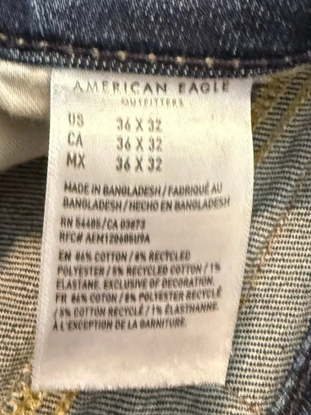 American Eagle Slim Straight Jeans–36x32